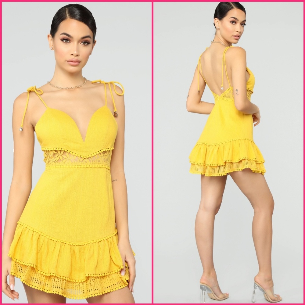 Yellow Summer Dress XL fits like size 10